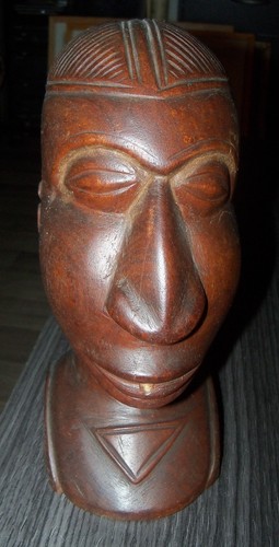Buste africain sculptée dans - buste,