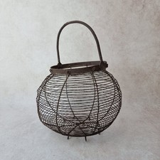 Panier Fil de Fer Ancien – Ramasse Œufs ou Déco Rustique