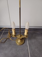 Ancienne Lampe bouillotte Laiton Empire Napoléon deux feux H 42 Cm