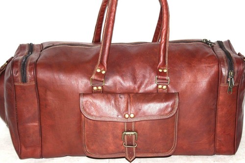 Rétro cuir véritable - véritable, valise