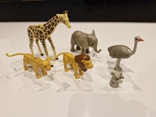 PLAYMOBIL Animaux Zoo Savanne Sauvage Girafe, Éléphant, Lions, Koala, Autruche