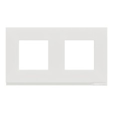 SCHNEIDER NU600489 - Plaque Double UNICA PURE Verre Translucide Liseré Blanc
