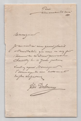 Jules élie delaunay lettre - delaunay,