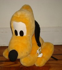 16" BIG Walt DISNEY PLUTO Plush Doll DISNEY LAND WORLD Vintage w/ TAG Large