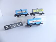 JOUEF CHAMPAGNOLE 3 WAGONS CITERNE A ESSIEUX SOLONIA / MARGNAT / PIERREFITTE