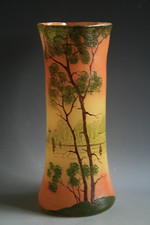 ANCIEN VASE ART DECO EN VERRE ÉMAILLÉ ÉVENTUELLEMENT LEGRAS