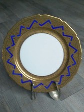 Porcelaine limoges assiette William Guérin doré or fin Ancienne.