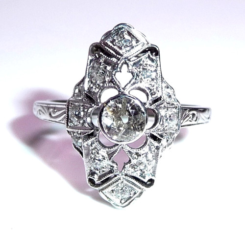 Ring 585 white - 0.50, ct