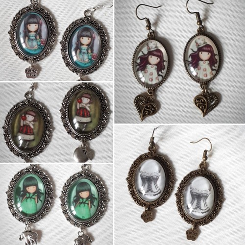 Boucles oreilles cabochon - d'oreilles,
