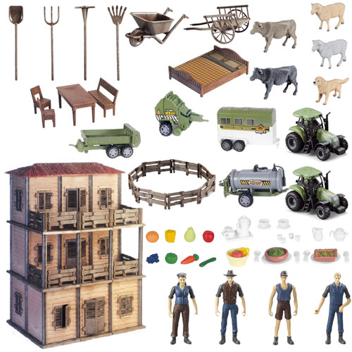 Ferme ensemble deux tracteurs - ensemble,