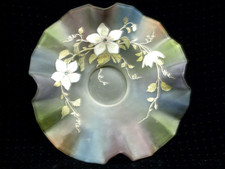 ANCIENNE COUPE FLORALE PATE DE VERRE EMAILLE STYLE GALLE LOETZ MONTJOY LEGRAS