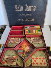 ANCIEN JEU EN BOIS - NAIN JAUNE - PION EN OS  NACRE -CIRCA 1950-GB UNIS FRANCE