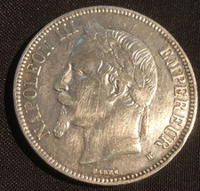 5 francs en argent NAPOLEON III 1869 BB