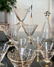 Verres et Flacon Art Déco -