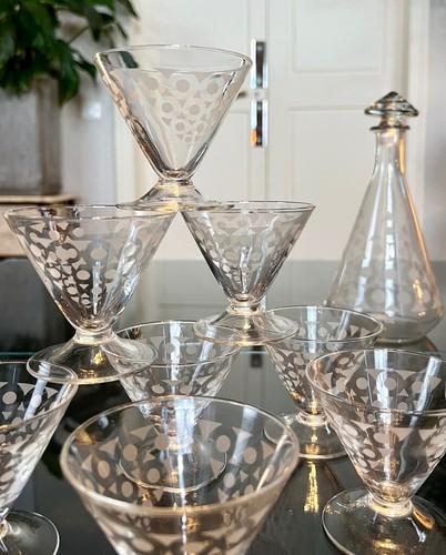 Verres flacon art déco - et,