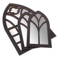  Ensemble de 3 miroirs décoratifs en forme de fenêtre cintrée - Miroir