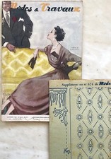 Modes et Travaux 624 Décembre 1952 revue ancienne couture + supplément Broderie