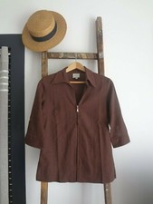 LA CITY 3 38 40 CHEMISE V FERMETURE ECLAIR TUNIQUE GILET TOP HAUT WESTERN VESTE 