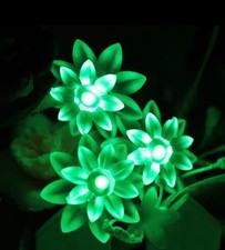 Guirlande solaire en forme de fleur de Lotus, 100/50/20 LED, Double couche,