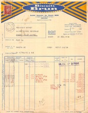 FACTURE  1943 BISCUITS BRUN A GRENOBLE - M. MATHEY A CHAGNY