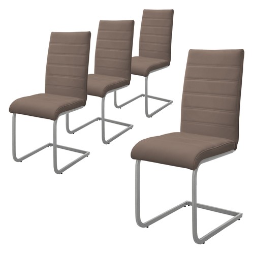Chaises cantilever marron - 4x,
