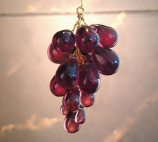 PENDENTIF GRAPPE DE RAISIN EN VERRE DE MURANO, H60 mm, POUR LUSTRES ET...