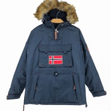 ANORAK JACKET COAT PARKA NAVY CORPORATE NORWAY Pour Hommes Taille M