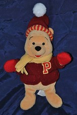 Peluche Doudou Winnie Disneyland Paris DISNEY OursJaune Veste Bonnet 21 Cm TTBE 