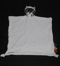 ?Doudou plat raton laveur lange VERTBAUDET VERT BAUDET panda carré blanc noir