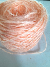Pelote de laine 57g mohair saumon orangé occasion