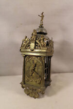 HOLLANDE VERS 1700 ANCIEN RARE CARTEL APPLIQUE PENDULE BRONZE DOUBLE CLOCHES