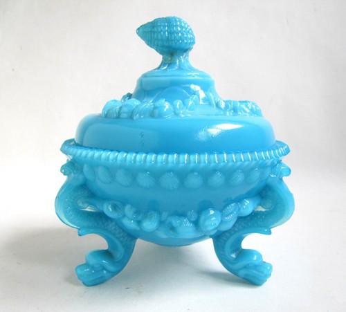 Bonbonnière opaline bleu - bonbonnière,
