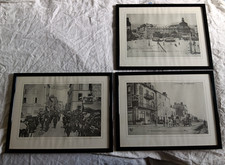 3 CADRES  SOUS VERRE 31.5 x 41.5 REPRODUCTION cartes postales  Clermont Ferrand