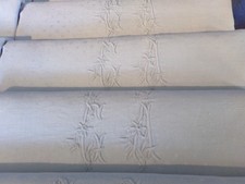 11 Serviettes de Table  en Lin Damassé Monogramme " C A  "