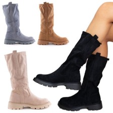 Bottes Femme Biker en Daim Du Mollet Doux Semelle Reinforcée TooCool GR-6611