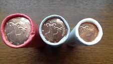 chypre 2014  3 rouleaux non aveugles 1 2 5 cents (seulement 100000 exempl/pce)
