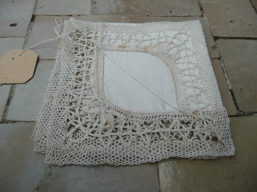 Mouchoir ancien brodé - ,
