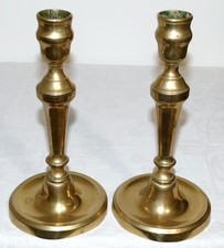 PAIRE ANCIEN BOUGEOIR LOUIS PHILIPPE / NAPOLEON III BRONZE ou LAITON XIXème