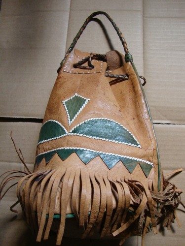 Sac bourse touareg cuir - sac,