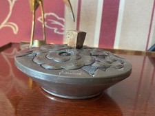 Bonbonnière En Etain Repoussé Style Art Déco: Signé René Delavan Vers 1930