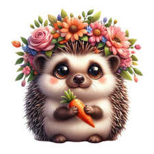 Autocollant mural autocollant hérisson de Pâques doux autocollant mural 18...