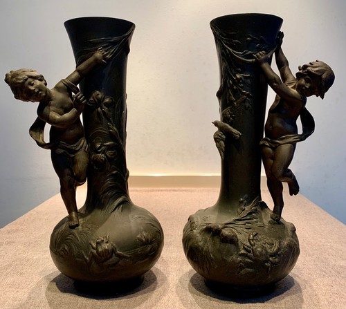 Paire vases pansus - vases, art