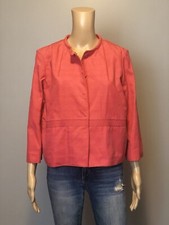 NEW Women’s Piazza Sempione Salmon Pink Cotton Silk Blazer Jacket SZ 8 