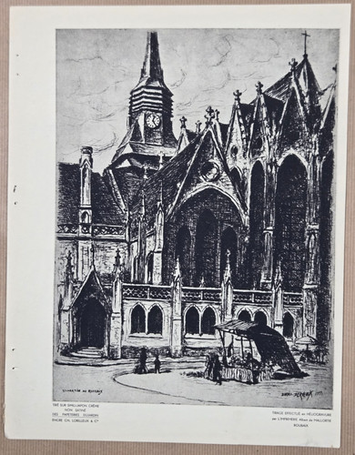 Héliogravure 1933 eglise - héliogravure,