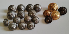 LOT 19 ANCIENS BOUTONS POUR VESTE UNIFORME MILITAIRE