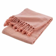 Plaid Uni à Franges "Lilia"