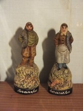 Paire de sujets Bord de mer Terre Cuite Isle Adam souvenir d'Avranches