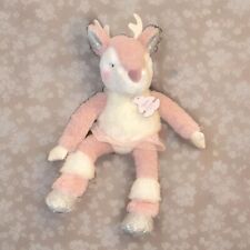 A# Doudou Histoire d'Ours peluche Faon Elea rose paillettes Et Volants Env 25 Cm