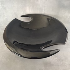 Plat centre de table coupe à fruit céramique noire irisé VERCERAM 6750