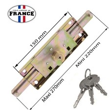 Serrure à tringles  porte de garage et rideau métallique STAR 3 Clef